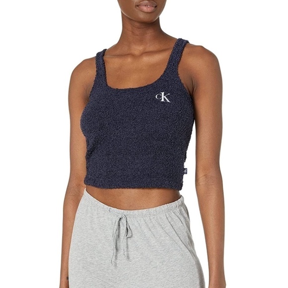 New Calvin Klein Women's Ck One Plush Lounge Tank Top. Size Large - Picture 1 of 7
